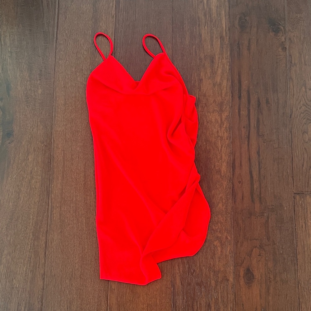 Amanda Uprichard Vibrant Red Spaghetti Strap Dress